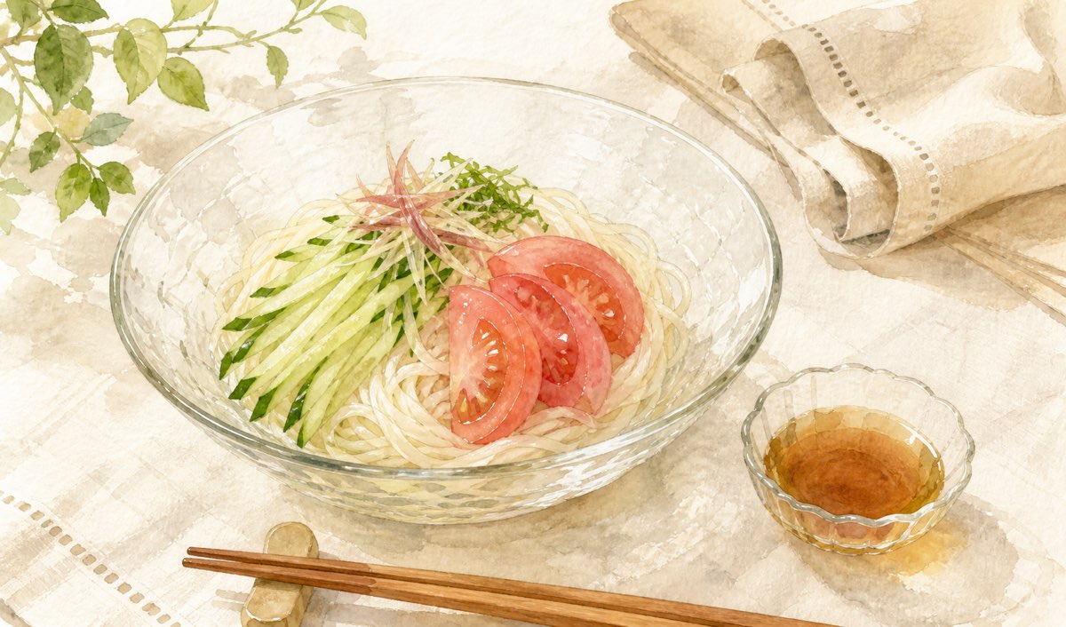 一人分の麺料理をガラスの器で楽しむようになったら。50代の私の食事時間が少し明るくなった話